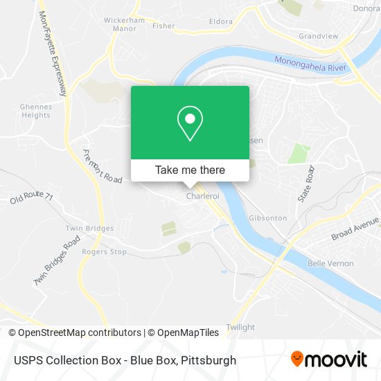 USPS Collection Box - Blue Box map