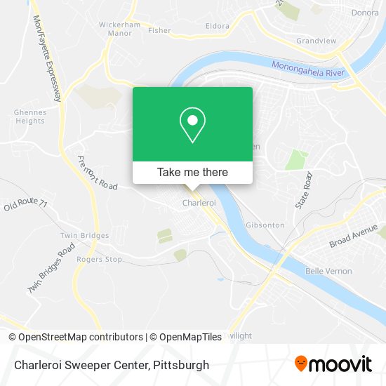 Charleroi Sweeper Center map