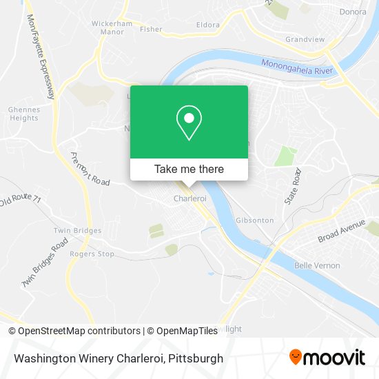 Mapa de Washington Winery Charleroi