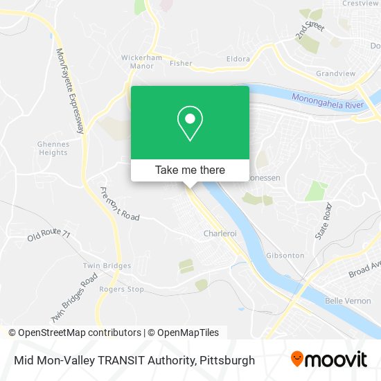 Mapa de Mid Mon-Valley TRANSIT Authority