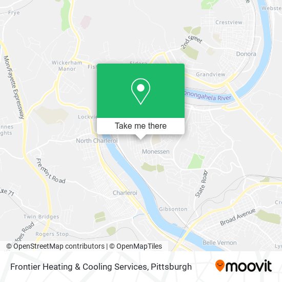 Frontier Heating & Cooling Services map