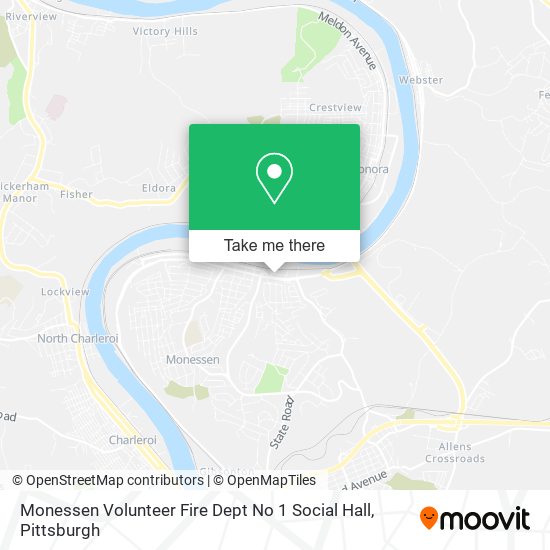 Monessen Volunteer Fire Dept No 1 Social Hall map