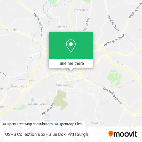 USPS Collection Box - Blue Box map