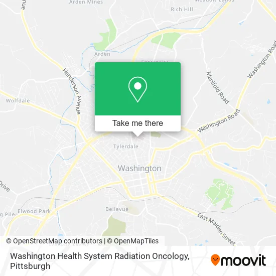 Washington Health System Radiation Oncology map