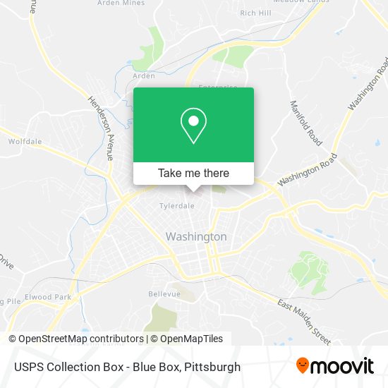 USPS Collection Box - Blue Box map