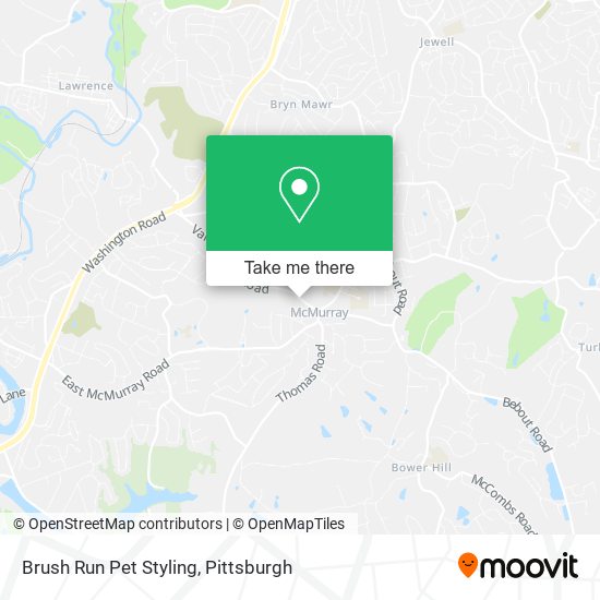 Mapa de Brush Run Pet Styling