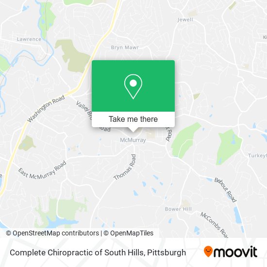 Complete Chiropractic of South Hills map