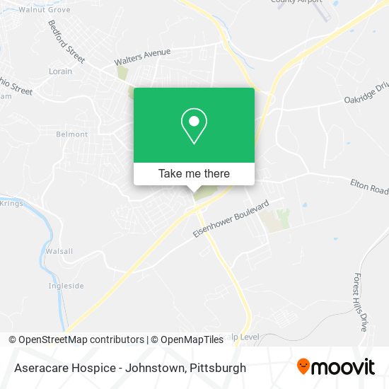 Mapa de Aseracare Hospice - Johnstown