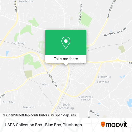 Mapa de USPS Collection Box - Blue Box