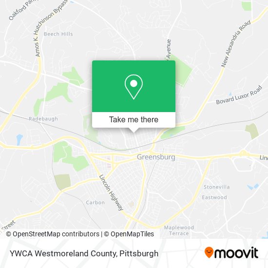 YWCA Westmoreland County map