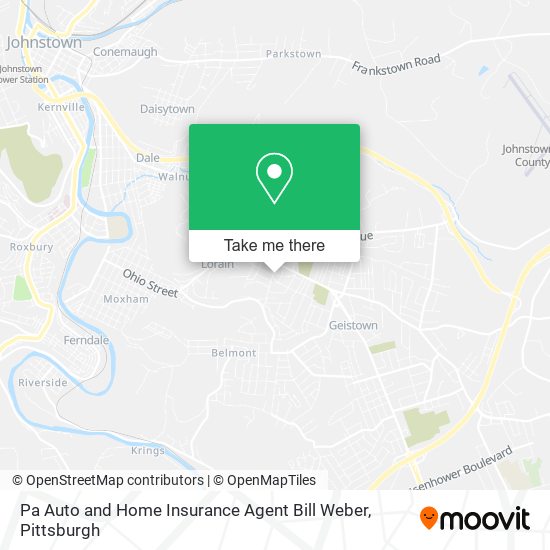 Pa Auto and Home Insurance Agent Bill Weber map