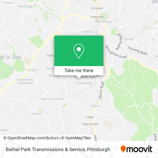 Bethel Park Transmissions & Service map