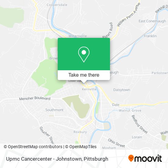 Upmc Cancercenter - Johnstown map