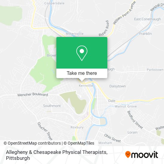 Allegheny & Chesapeake Physical Therapists map