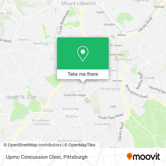 Upmc Concussion Clinic map