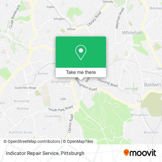 Indicator Repair Service map