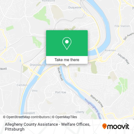 Allegheny County Assistance - Welfare Offices map