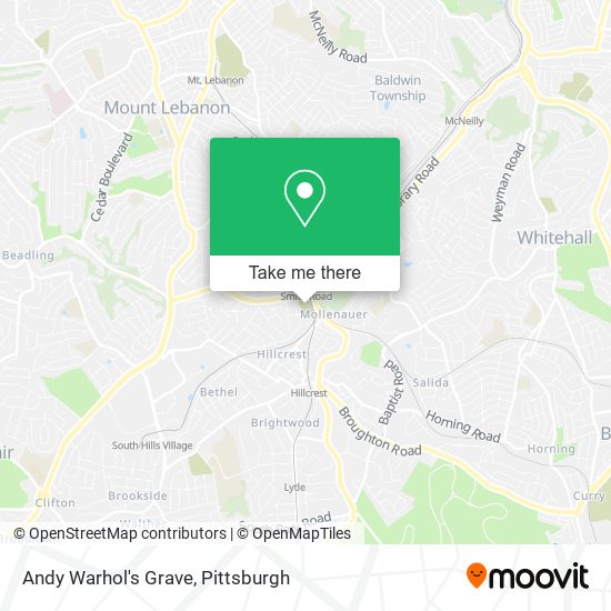 Andy Warhol's Grave map