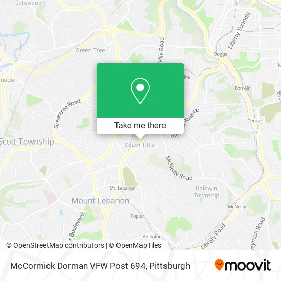 McCormick Dorman VFW Post 694 map