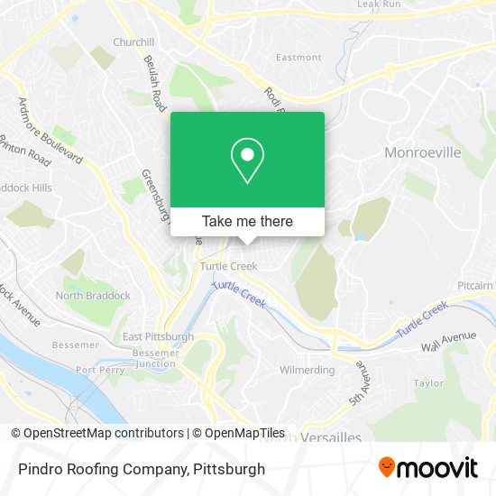 Pindro Roofing Company map