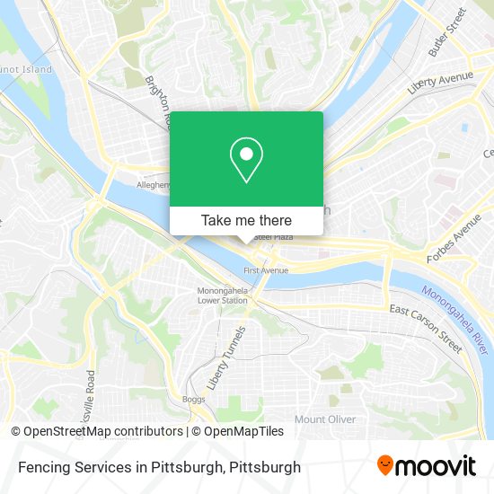 Mapa de Fencing Services in Pittsburgh