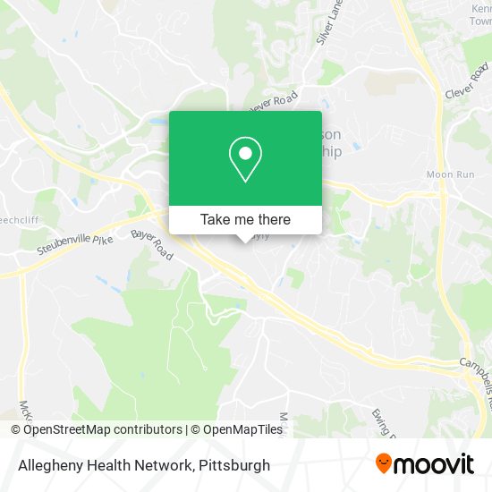 Allegheny Health Network map