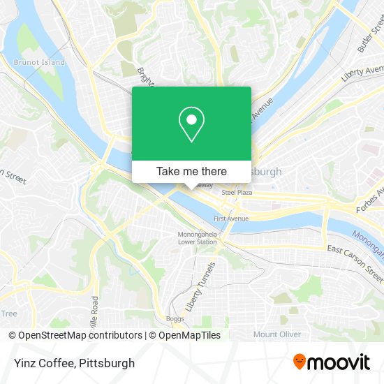 Yinz Coffee map