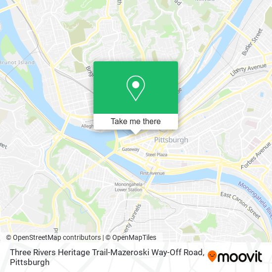 Three Rivers Heritage Trail-Mazeroski Way-Off Road map