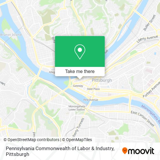 Mapa de Pennsylvania Commonwealth of Labor & Industry