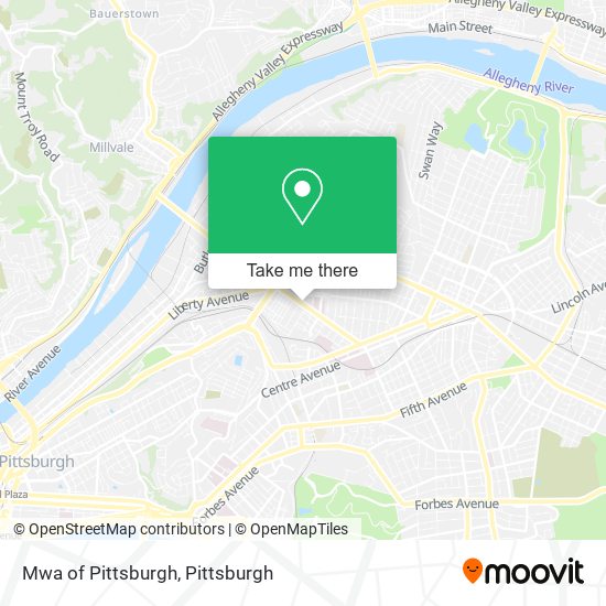 Mapa de Mwa of Pittsburgh