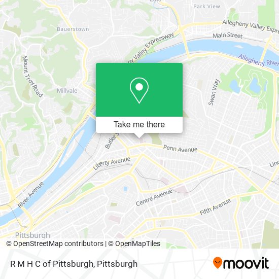 R M H C of Pittsburgh map