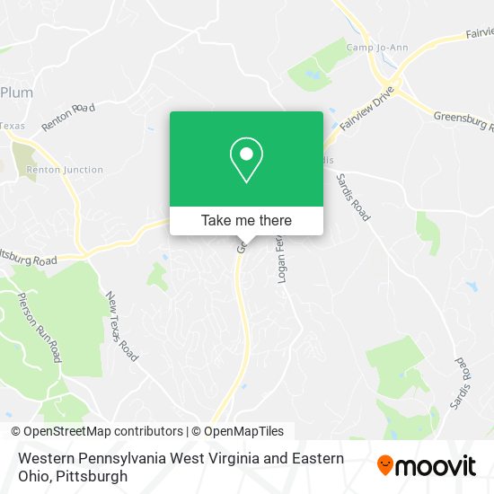 Western Pennsylvania West Virginia and Eastern Ohio map