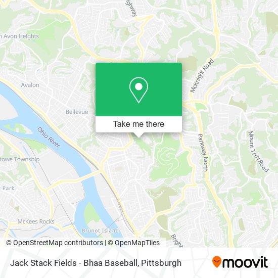 Jack Stack Fields - Bhaa Baseball map