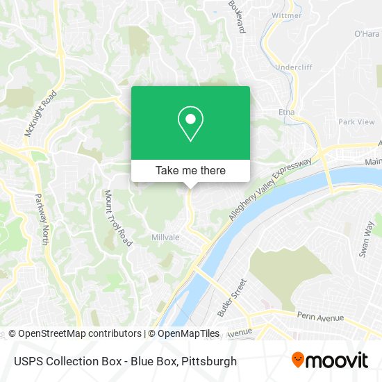 USPS Collection Box - Blue Box map