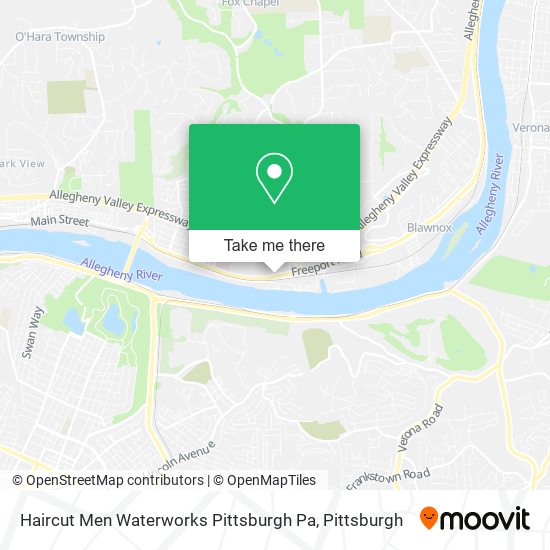 Mapa de Haircut Men Waterworks Pittsburgh Pa