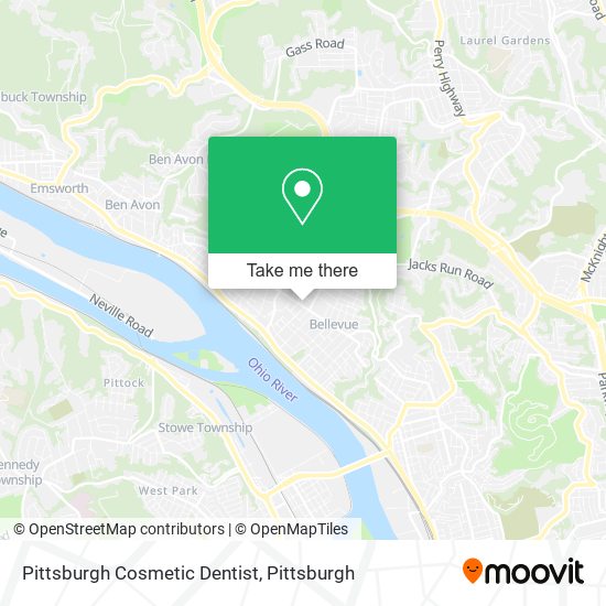 Pittsburgh Cosmetic Dentist map