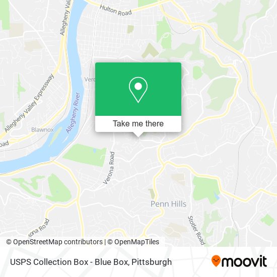 Mapa de USPS Collection Box - Blue Box