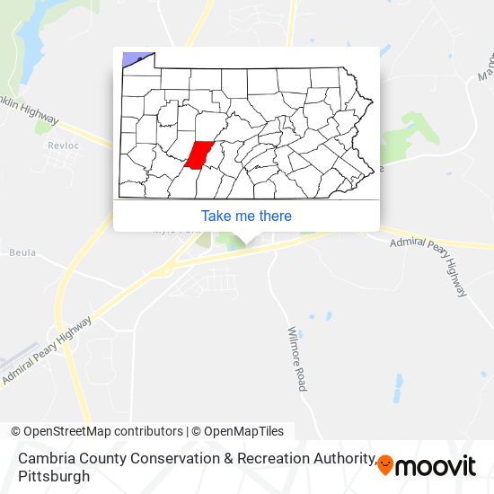 Mapa de Cambria County Conservation & Recreation Authority