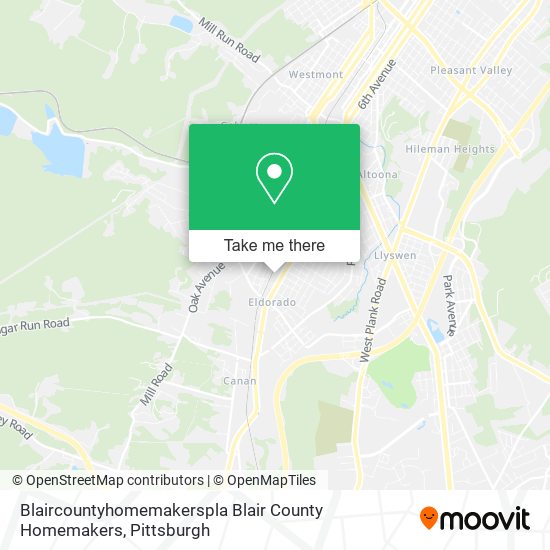 Blaircountyhomemakerspla Blair County Homemakers map