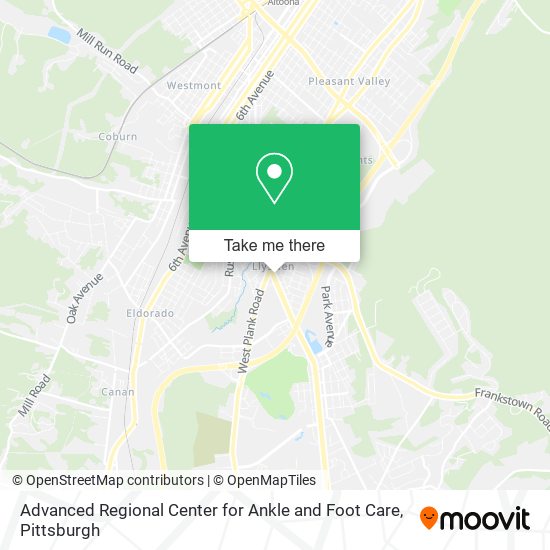 Advanced Regional Center for Ankle and Foot Care map