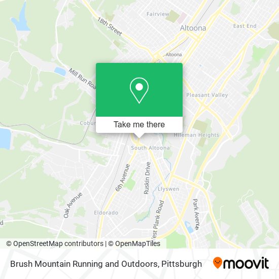 Brush Mountain Running and Outdoors map