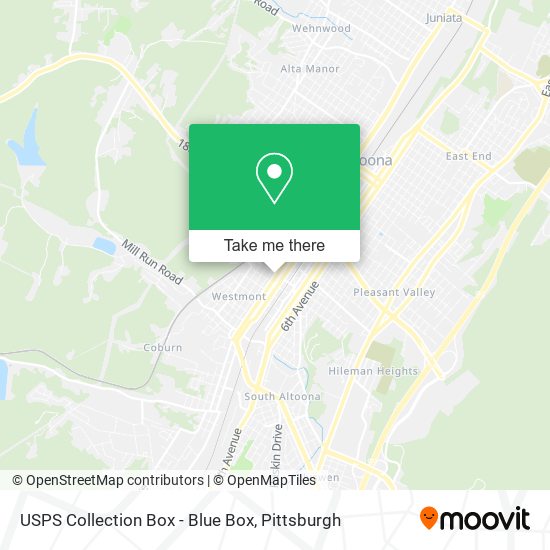 USPS Collection Box - Blue Box map