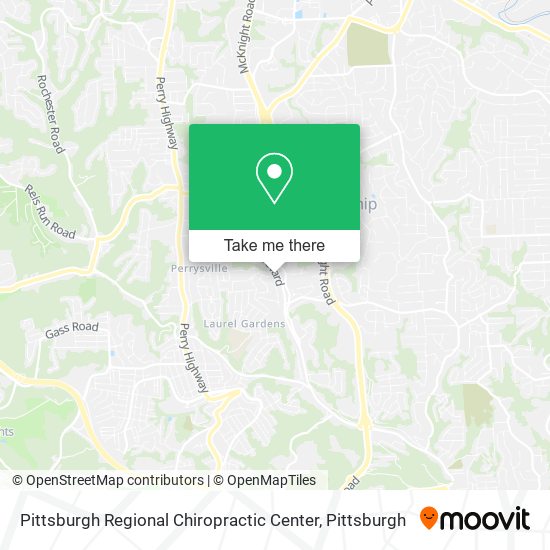 Pittsburgh Regional Chiropractic Center map