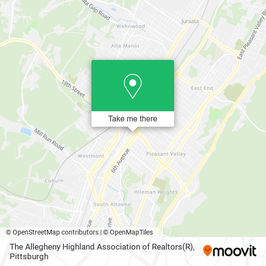 The Allegheny Highland Association of Realtors map