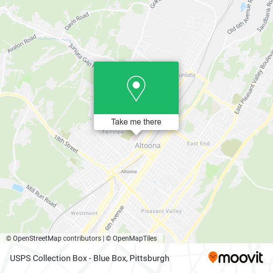 USPS Collection Box - Blue Box map