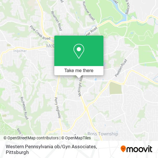 Mapa de Western Pennsylvania ob / Gyn Associates