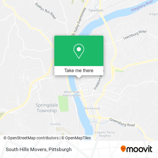 South Hills Movers map