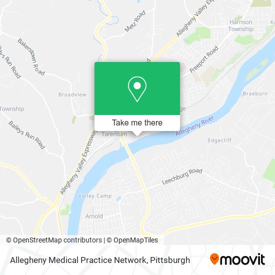 Mapa de Allegheny Medical Practice Network