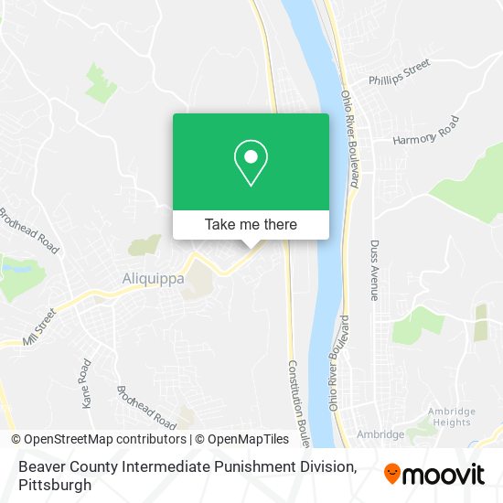 Mapa de Beaver County Intermediate Punishment Division