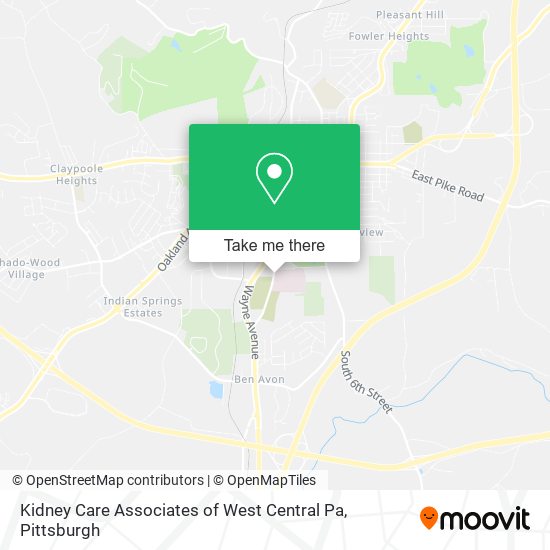 Kidney Care Associates of West Central Pa map